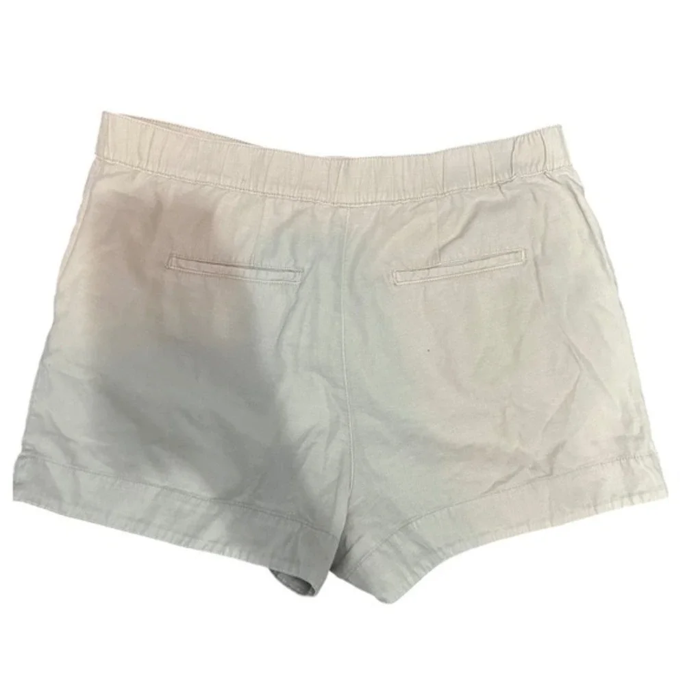 Joie Rainy Day Women XL Beige‎ Cotton Linen Pleated High Rise Safari Shorts